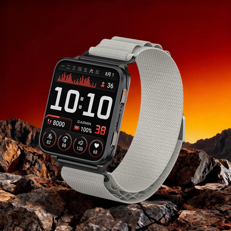 For Garmin Venu X1 Metal Head G-Buckle Alpine Loop Nylon Woven Watch Band