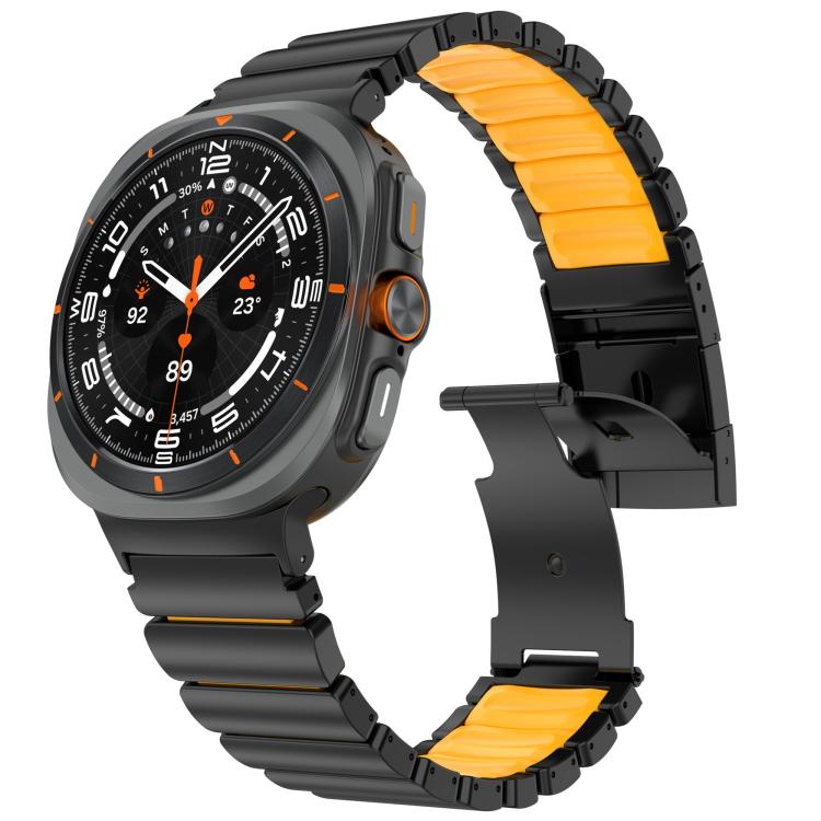 For Samsung Galaxy Watch8 / 8 Classic Turtle Buckle Dual Color Titanium Metal Silicone Watch Band