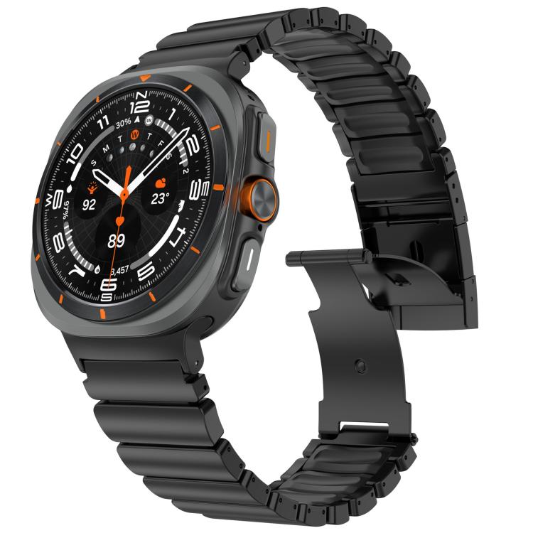 For Samsung Galaxy Watch8 / 8 Classic Turtle Buckle Dual Color Titanium Metal Silicone Watch Band