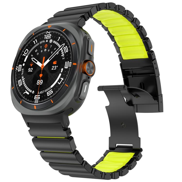 For Samsung Galaxy Watch8 / 8 Classic Turtle Buckle Dual Color Titanium Metal Silicone Watch Band