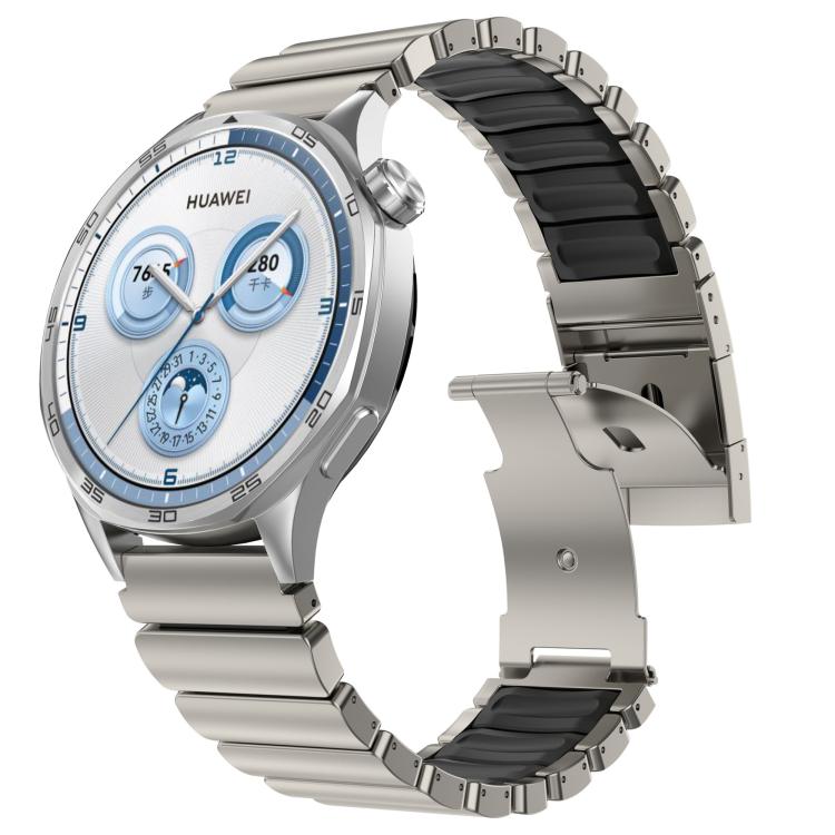 For Samsung Galaxy Watch8 / 8 Classic Turtle Buckle Dual Color Titanium Metal Silicone Watch Band