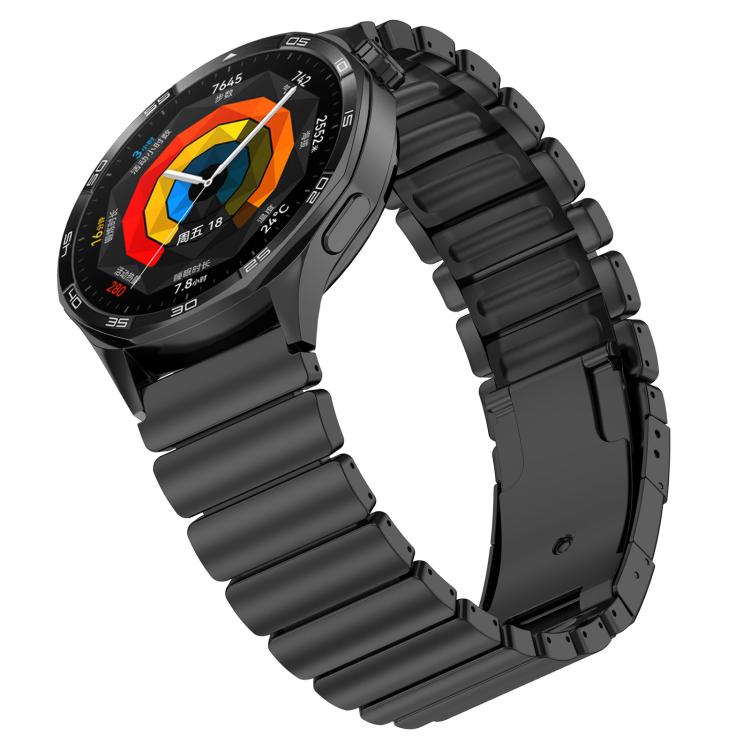 22mm Turtle Buckle Dual Color Titanium Metal Silicone Watch Band