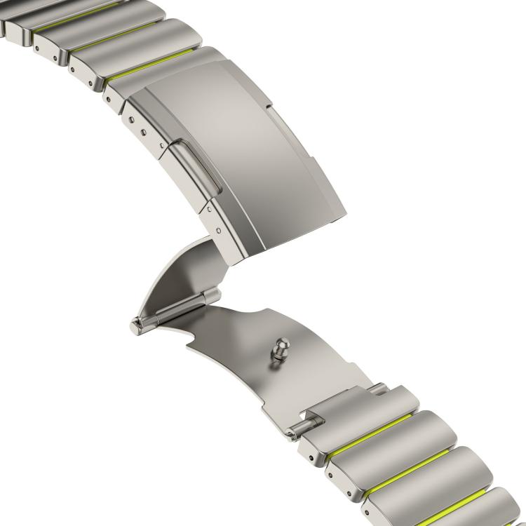 22mm Turtle Buckle Dual Color Titanium Metal Silicone Watch Band