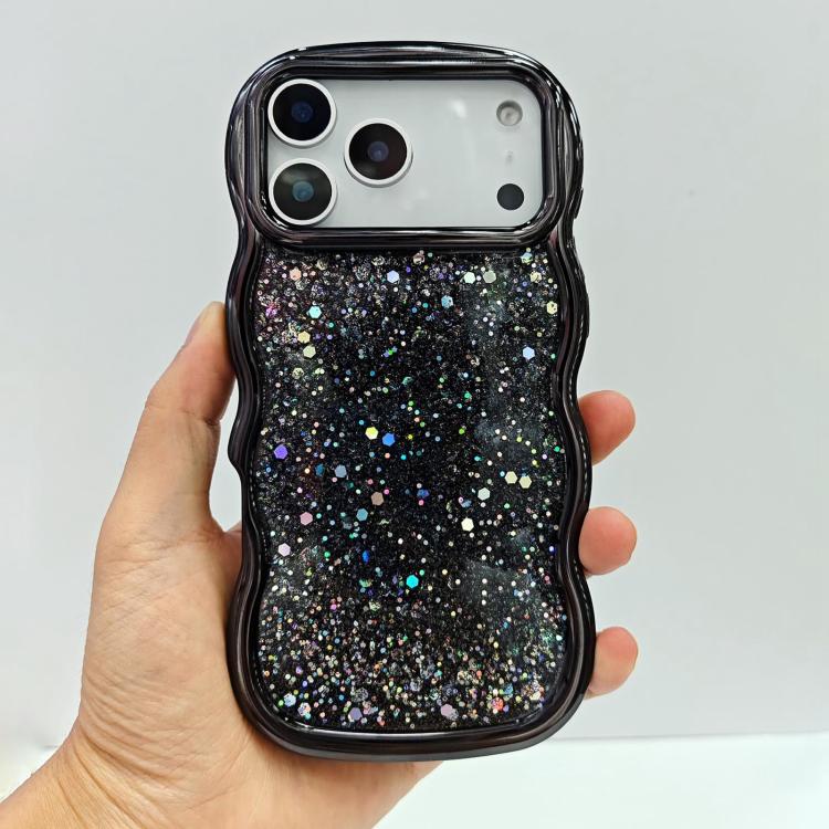 For iPhone 17 Pro Max Wave Glitter Sequined Electroplated Phone Case