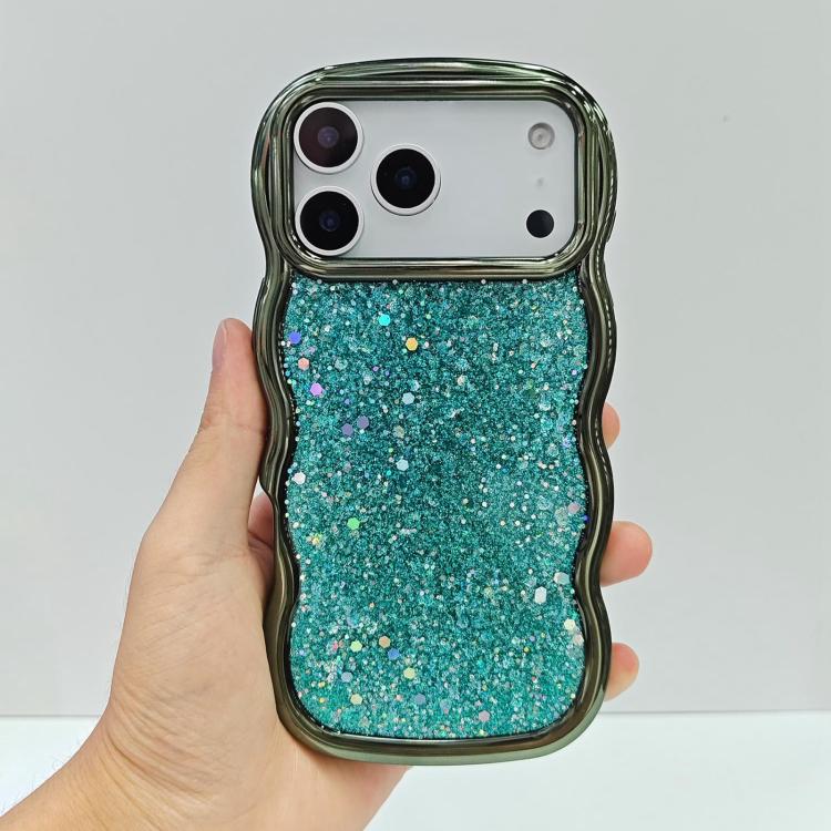For iPhone 17 Pro Max Wave Glitter Sequined Electroplated Phone Case