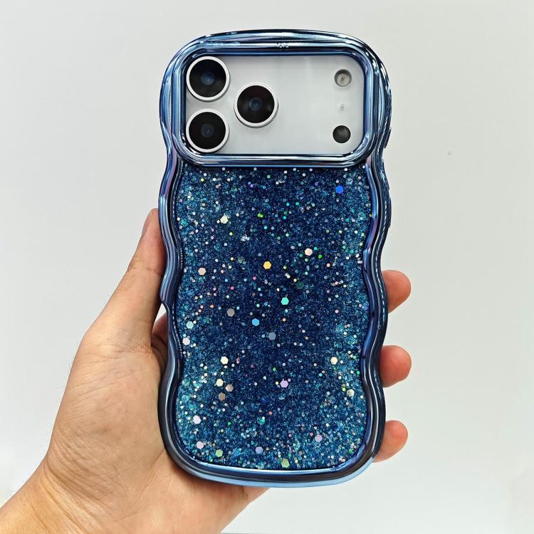 For iPhone 17 Pro Wave Glitter Sequined Electroplated Phone Case