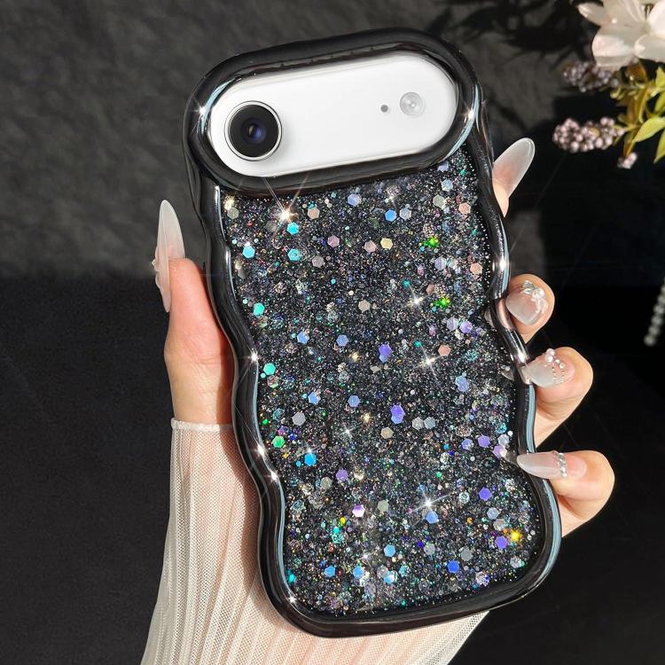 For iPhone Air Wave Glitter Sequined Electroplated Phone Case