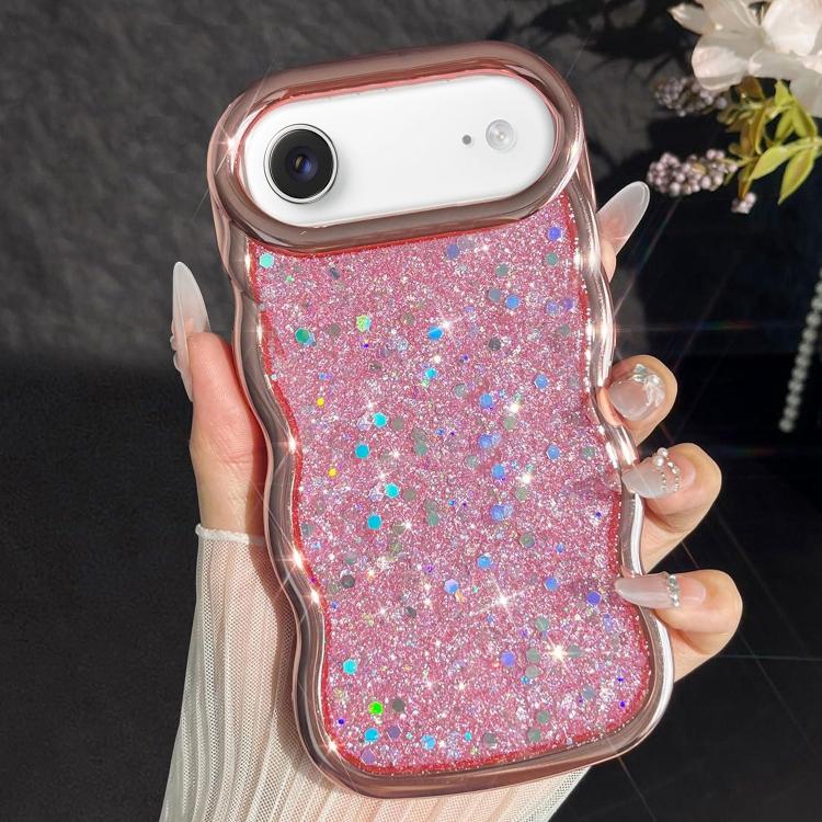 For iPhone Air Wave Glitter Sequined Electroplated Phone Case