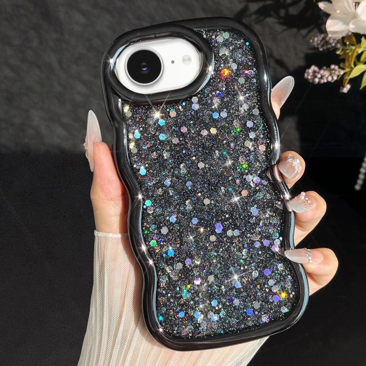 For iPhone 17e / 16e Wave Glitter Sequined Electroplated Phone Case