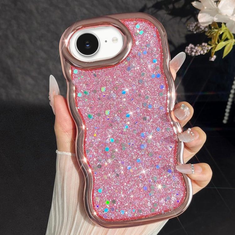 For iPhone 17e / 16e Wave Glitter Sequined Electroplated Phone Case