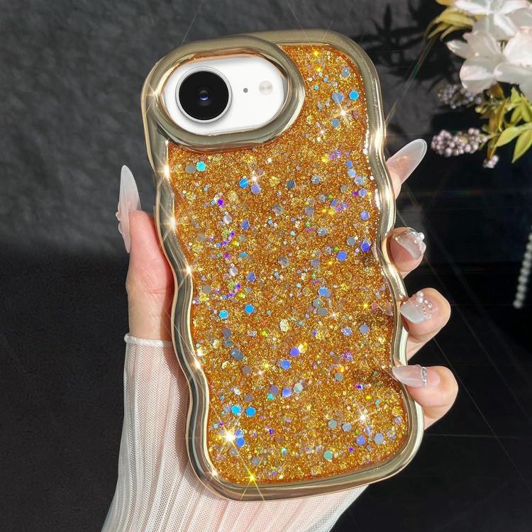 For iPhone 17e / 16e Wave Glitter Sequined Electroplated Phone Case