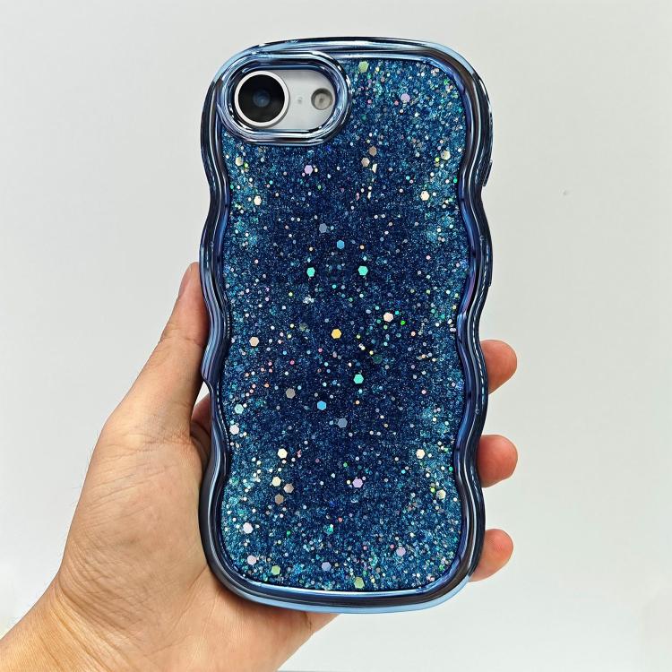 For iPhone 17e / 16e Wave Glitter Sequined Electroplated Phone Case