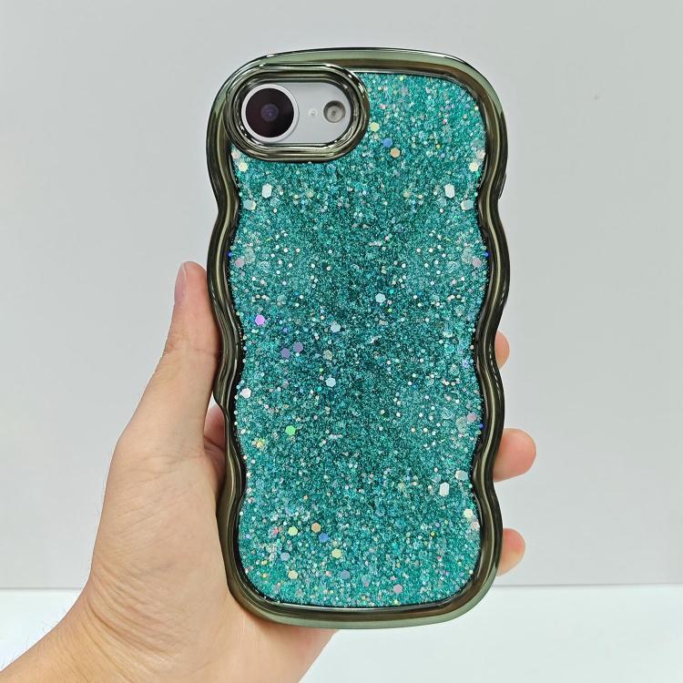 For iPhone 17e / 16e Wave Glitter Sequined Electroplated Phone Case
