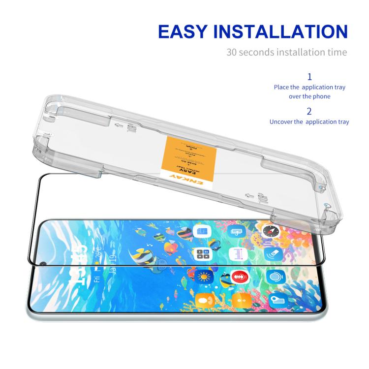For Honor Magic 8 ENKAY Easy Install 0.18mm High Alumina Silicon Full Glass Film, Support Ultrasonic Unlock