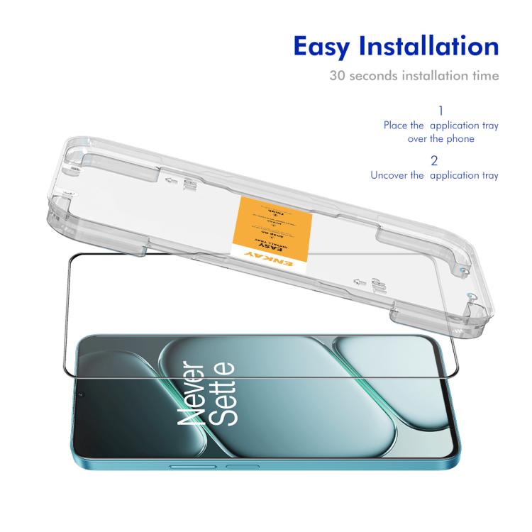 For OnePlus 15 ENKAY Easy Install 0.18mm High Alumina Silicon Full Glass Film, Support Ultrasonic Unlock