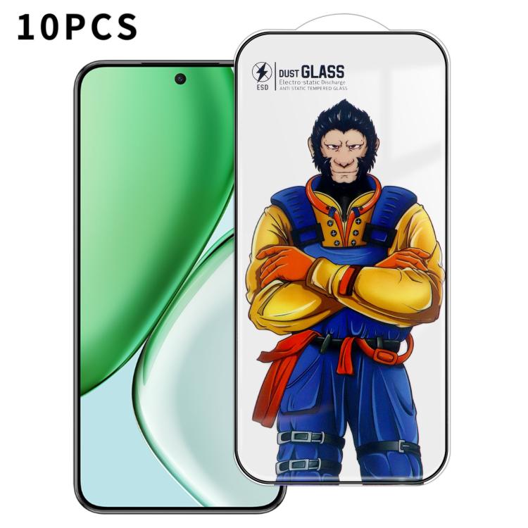 For Honor X70 10pcs Armor Super-Strong 3D Curved 120C Anti-Static High-Aluminum Screen-Printed HD Tempered Glass Film