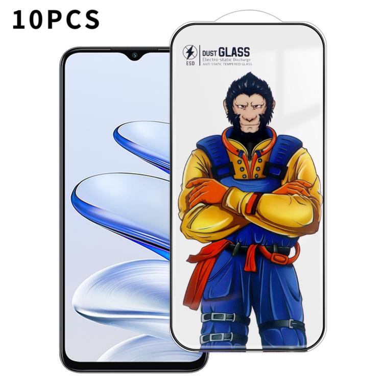 For Honor 70 Lite 10pcs Armor Super-Strong 3D Curved 120C Anti-Static High-Aluminum Screen-Printed HD Tempered Glass Film