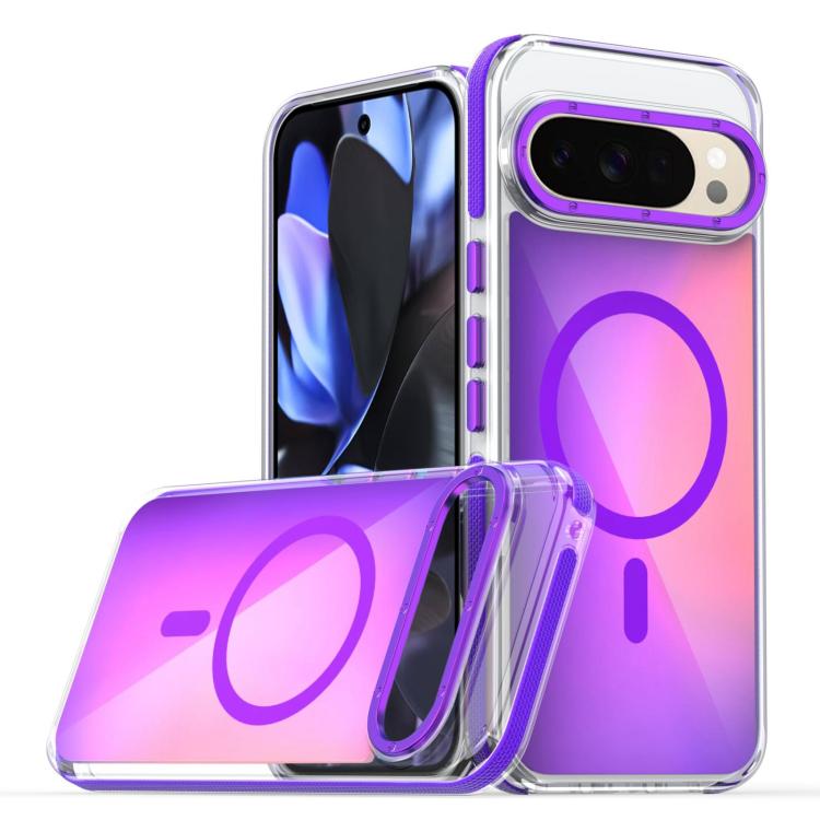 For Google Pixel 9 Pro Dual-Color Gradient Discolor MagSafe Phone Case