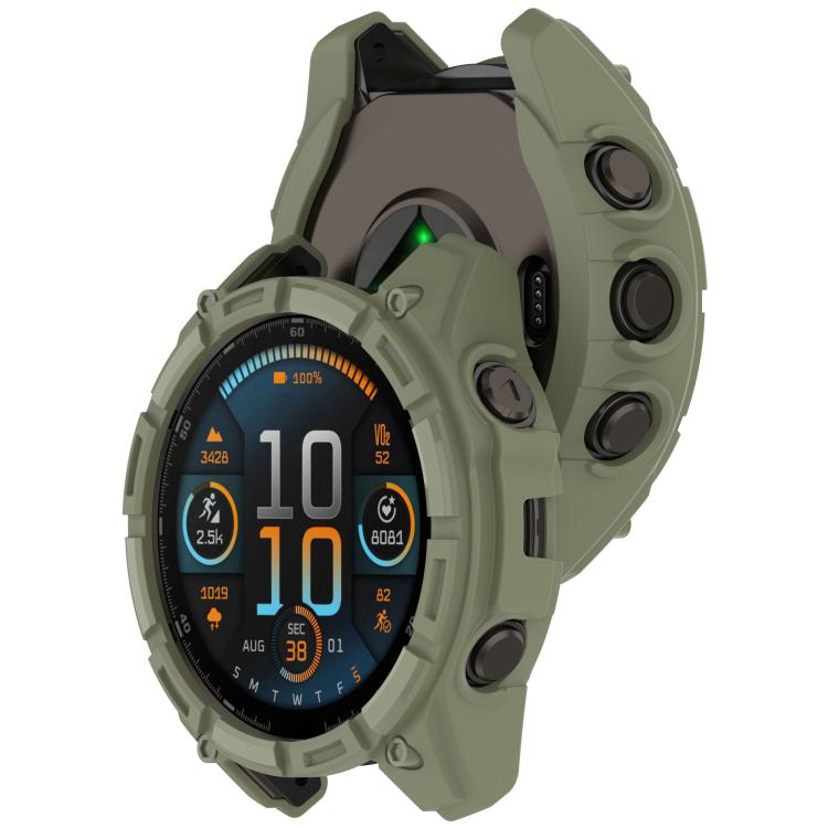 For Garmin Fenix 8 Pro 51mm AMOLED Armor Hollow TPU Half Coverage Watch Protective Cover