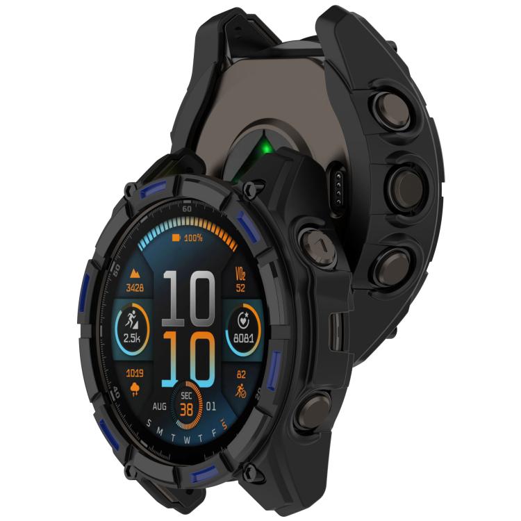 For Garmin Fenix 8 Pro 47mm AMOLED Armor Hollow TPU Half Coverage Watch Protective Cover