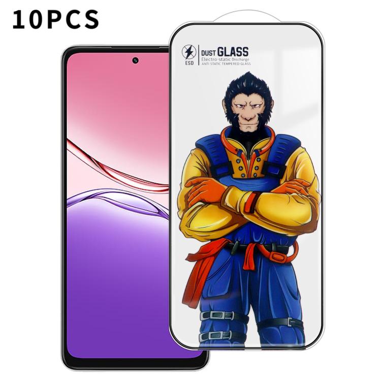For OPPO A5x 5G 10pcs Armor Super-Strong 3D Curved 120C Anti-Static High-Aluminum Screen-Printed HD Tempered Glass Film