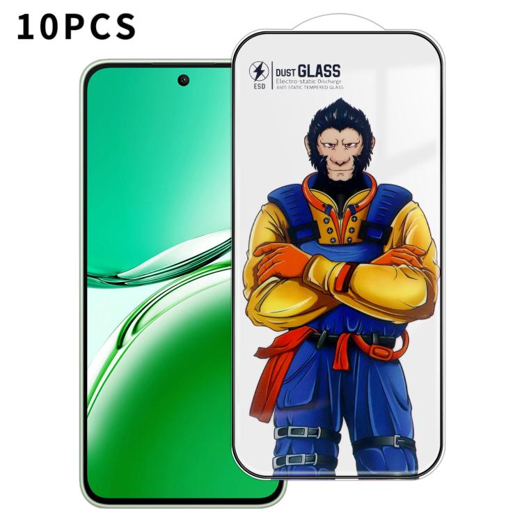 For OPPO A3 5G Global 10pcs Armor Super-Strong 3D Curved 120C Anti-Static High-Aluminum Screen-Printed HD Tempered Glass Film