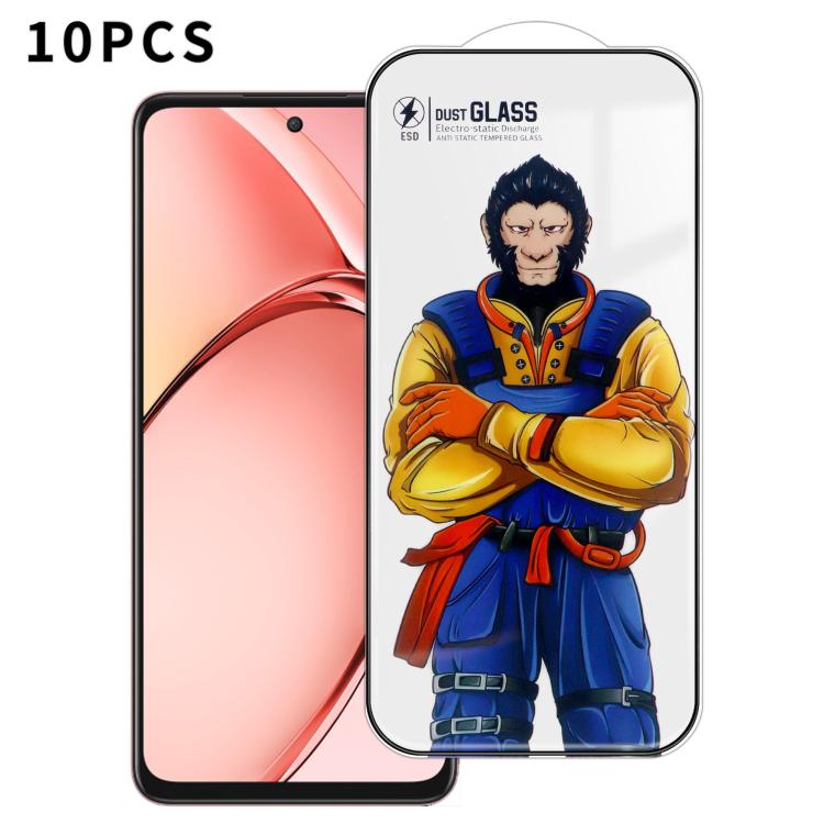 For OPPO A3x 10pcs Armor Super-Strong 3D Curved 120C Anti-Static High-Aluminum Screen-Printed HD Tempered Glass Film