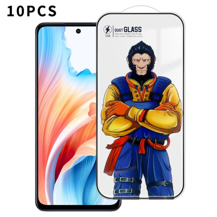 For OPPO A2 5G 10pcs Armor Super-Strong 3D Curved 120C Anti-Static High-Aluminum Screen-Printed HD Tempered Glass Film