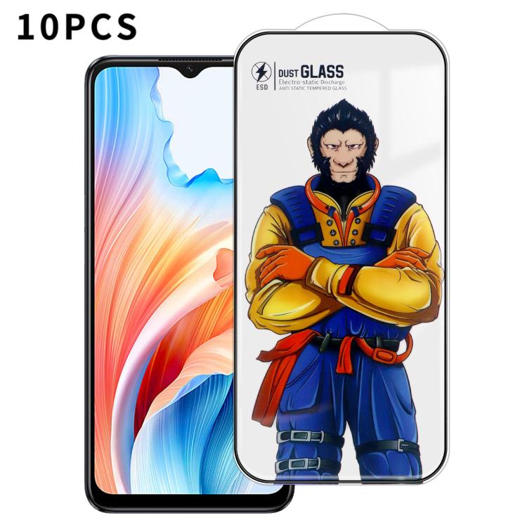 For OPPO A2x 10pcs Armor Super-Strong 3D Curved 120C Anti-Static High-Aluminum Screen-Printed HD Tempered Glass Film