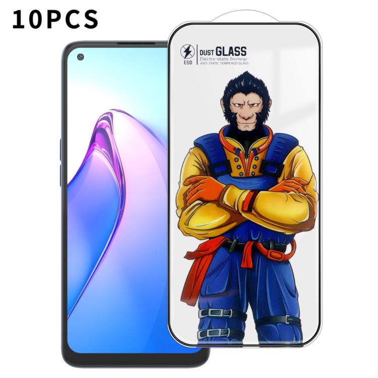 For OPPO  Reno8 10pcs Armor Super-Strong 3D Curved 120C Anti-Static High-Aluminum Screen-Printed HD Tempered Glass Film