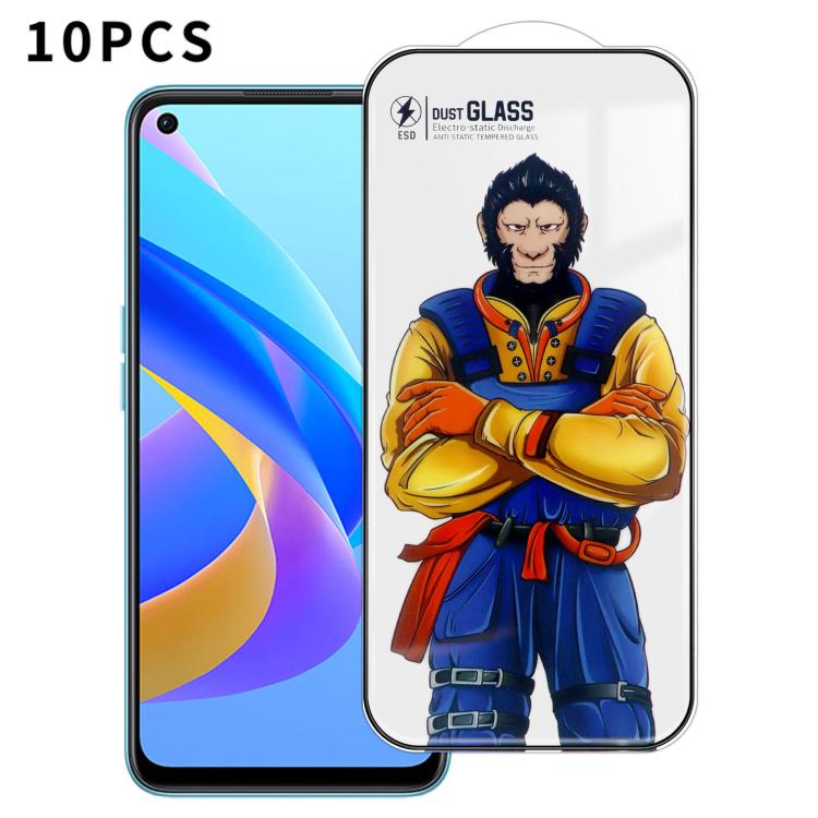 For OPPO A76 10pcs Armor Super-Strong 3D Curved 120C Anti-Static High-Aluminum Screen-Printed HD Tempered Glass Film