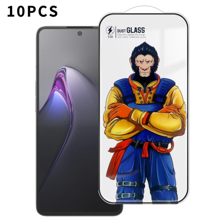 For OPPO Reno8 Pro 10pcs Armor Super-Strong 3D Curved 120C Anti-Static High-Aluminum Screen-Printed HD Tempered Glass Film