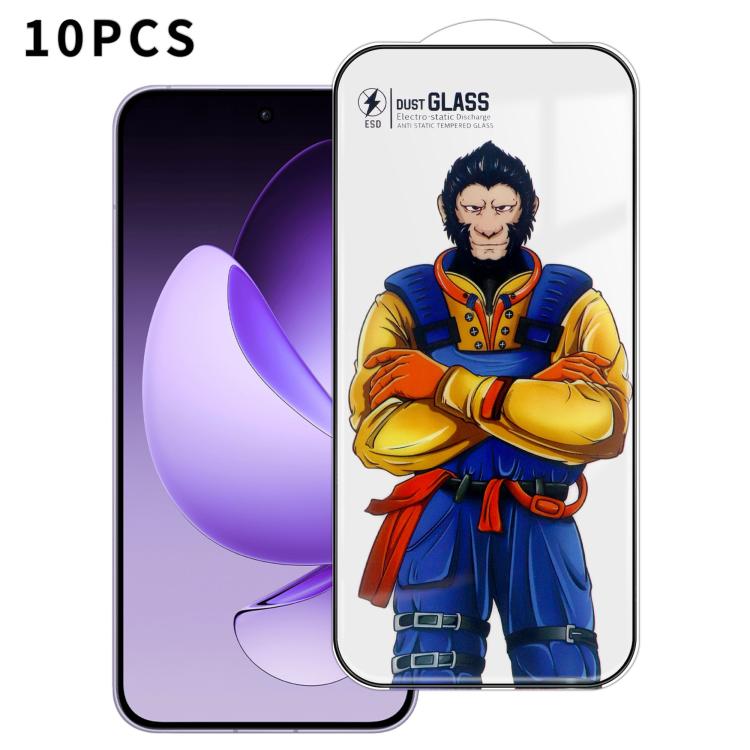 For OPPO Reno13 Global 10pcs Armor Super-Strong 3D Curved 120C Anti-Static High-Aluminum Screen-Printed HD Tempered Glass Film