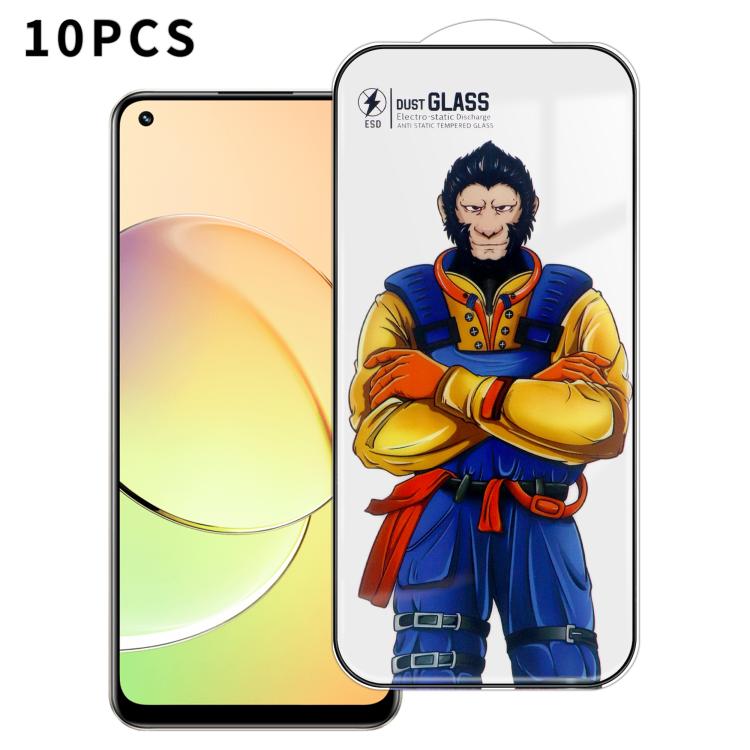 For Realme 10 4G 10pcs Armor Super-Strong 3D Curved 120C Anti-Static High-Aluminum Screen-Printed HD Tempered Glass Film