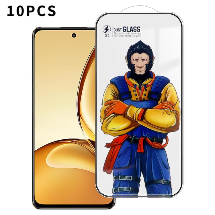 For Realme V60 10pcs Armor Super-Strong 3D Curved 120C Anti-Static High-Aluminum Screen-Printed HD Tempered Glass Film