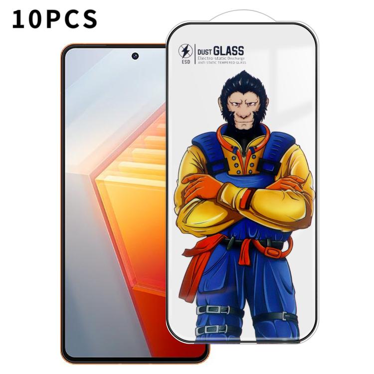 For vivo iQOO 10 10pcs Armor Super-Strong 3D Curved 120C Anti-Static High-Aluminum Screen-Printed HD Tempered Glass Film