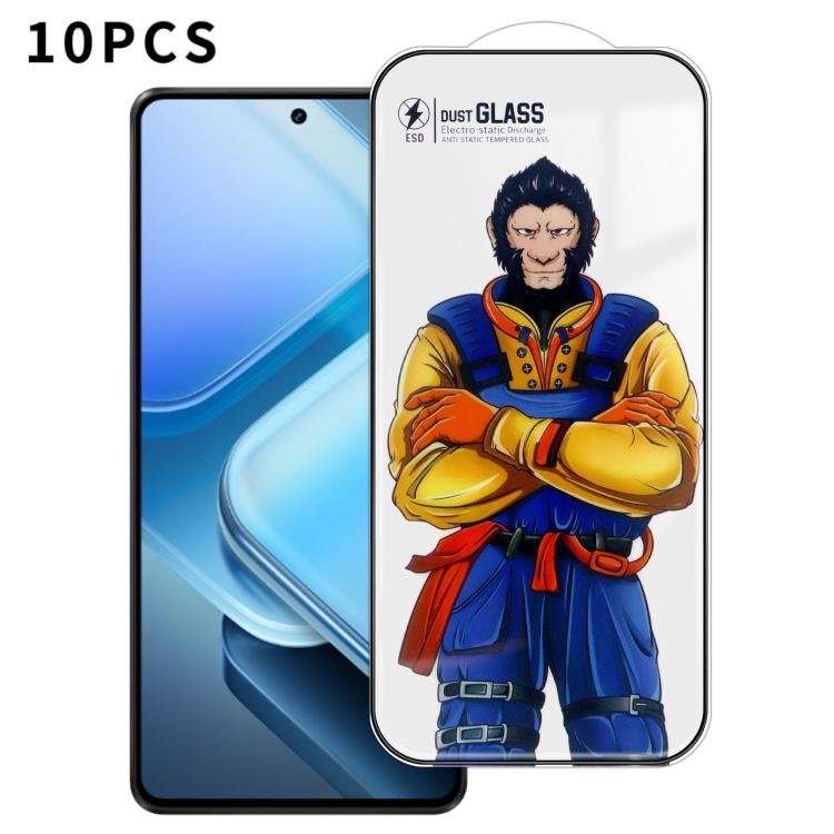 For vivo iQOO Z9 Turbo 10pcs Armor Super-Strong 3D Curved 120C Anti-Static High-Aluminum Screen-Printed HD Tempered Glass Film