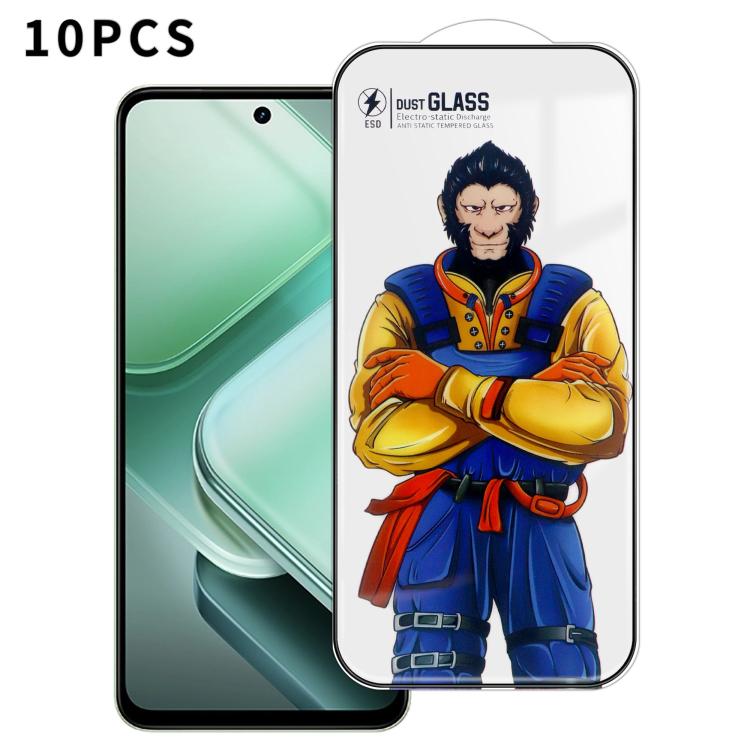 For vivo iQOO Z9x 10pcs Armor Super-Strong 3D Curved 120C Anti-Static High-Aluminum Screen-Printed HD Tempered Glass Film