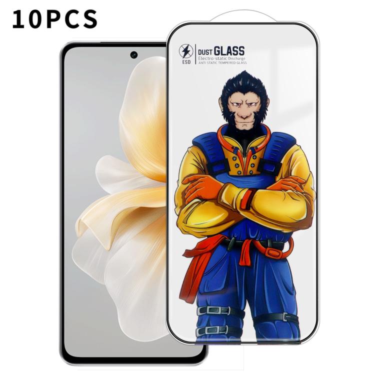 For vivo S18E 10pcs Armor Super-Strong 3D Curved 120C Anti-Static High-Aluminum Screen-Printed HD Tempered Glass Film