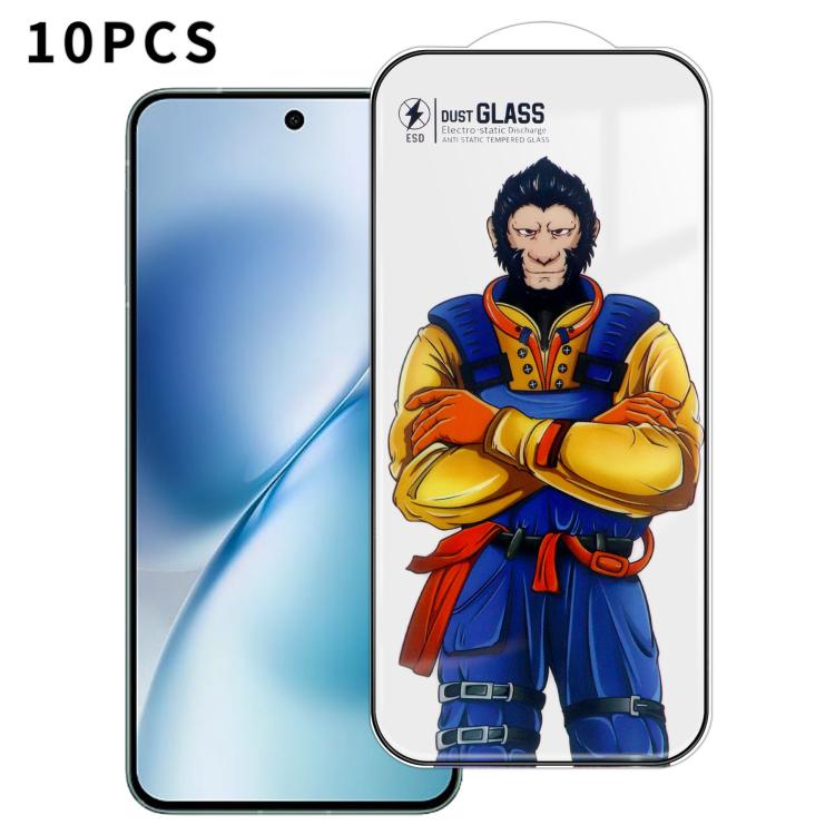 For vivo X200s 10pcs Armor Super-Strong 3D Curved 120C Anti-Static High-Aluminum Screen-Printed HD Tempered Glass Film