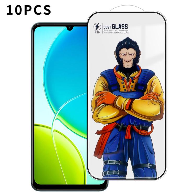 For vivo Y19 10pcs Armor Super-Strong 3D Curved 120C Anti-Static High-Aluminum Screen-Printed HD Tempered Glass Film