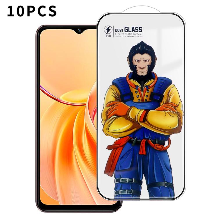 For vivo Y28s 10pcs Armor Super-Strong 3D Curved 120C Anti-Static High-Aluminum Screen-Printed HD Tempered Glass Film