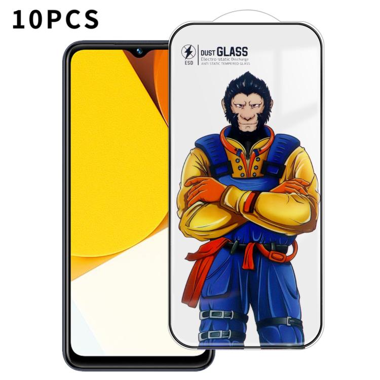 For vivo Y35 10pcs Armor Super-Strong 3D Curved 120C Anti-Static High-Aluminum Screen-Printed HD Tempered Glass Film