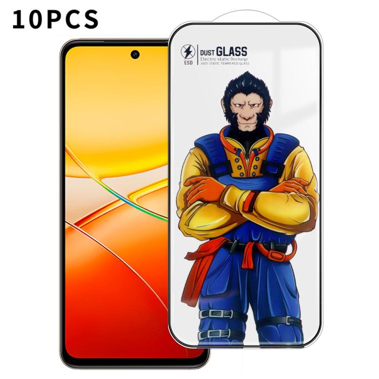 For vivo Y37 Pro 10pcs Armor Super-Strong 3D Curved 120C Anti-Static High-Aluminum Screen-Printed HD Tempered Glass Film