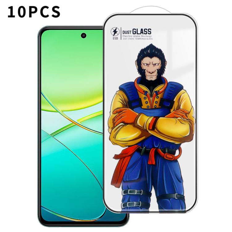 For vivo Y38 10pcs Armor Super-Strong 3D Curved 120C Anti-Static High-Aluminum Screen-Printed HD Tempered Glass Film