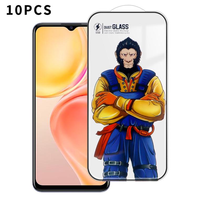 For vivo Y75s 10pcs Armor Super-Strong 3D Curved 120C Anti-Static High-Aluminum Screen-Printed HD Tempered Glass Film