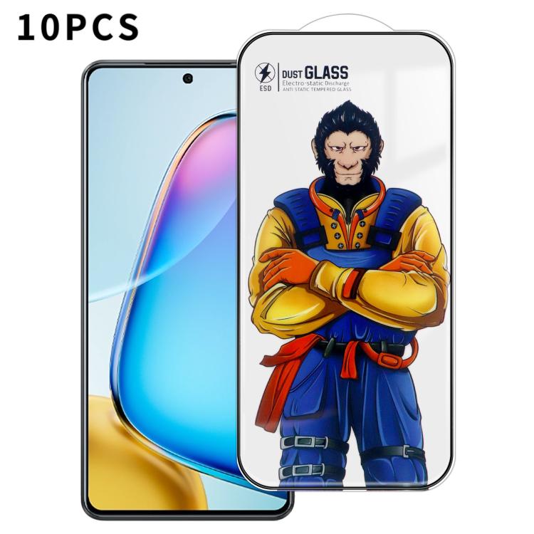 For vivo Y200 GT 10pcs Armor Super-Strong 3D Curved 120C Anti-Static High-Aluminum Screen-Printed HD Tempered Glass Film