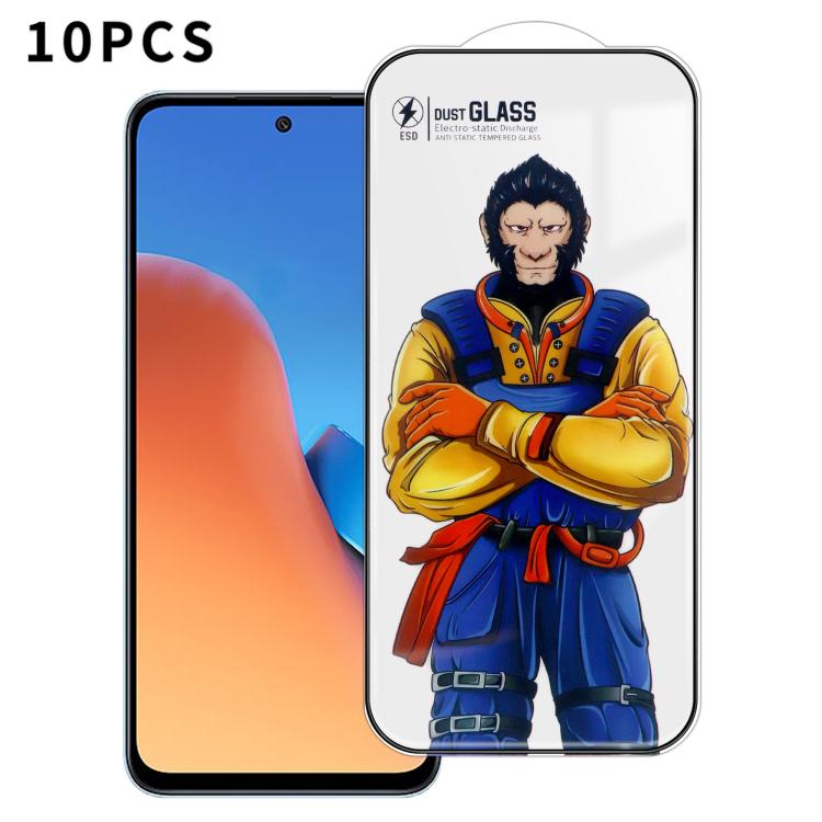 For Redmi 12 / 12R 10pcs Armor Super-Strong 3D Curved 120C Anti-Static High-Aluminum Screen-Printed HD Tempered Glass Film