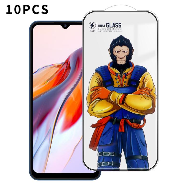 For Redmi 12C 10pcs Armor Super-Strong 3D Curved 120C Anti-Static High-Aluminum Screen-Printed HD Tempered Glass Film