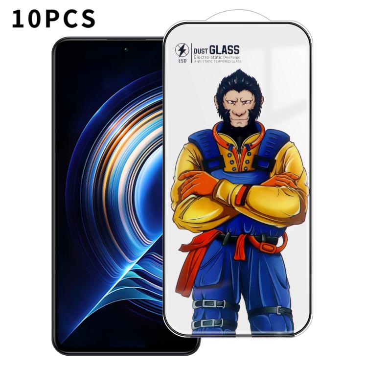 For Redmi K50 10pcs Armor Super-Strong 3D Curved 120C Anti-Static High-Aluminum Screen-Printed HD Tempered Glass Film